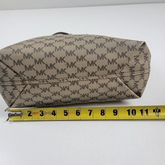 Michael Kors Jet Set Chain Large Signature Tote Khaki/Brown Coated Canvas Bag - Picture 12 of 15